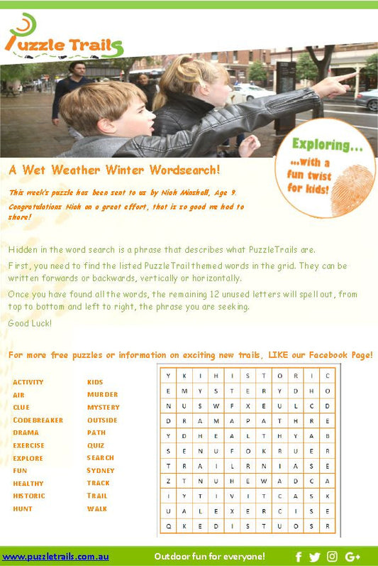 Free puzzle to keep for a rainy day!